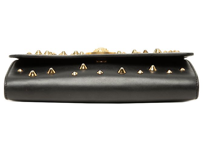 Clutch Versace Palazzo Medusa in vitello Vitello nero con borchie e catena - vista 3