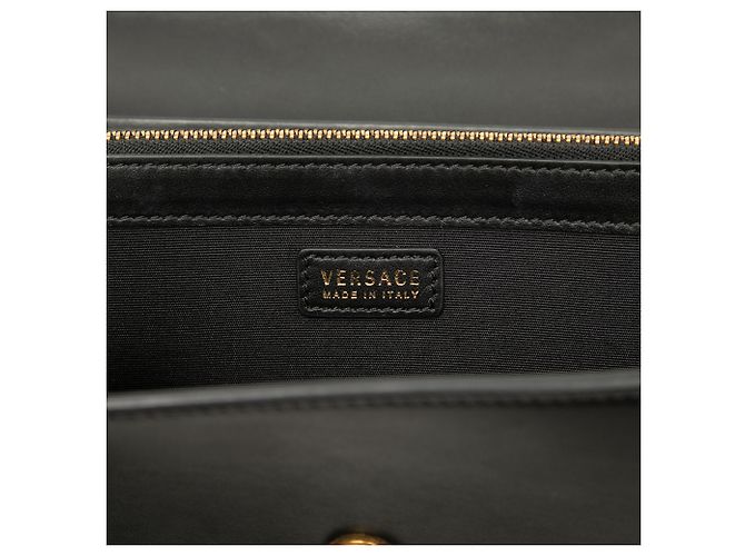Clutch Versace Palazzo Medusa in vitello Vitello nero con borchie e catena - vista 5