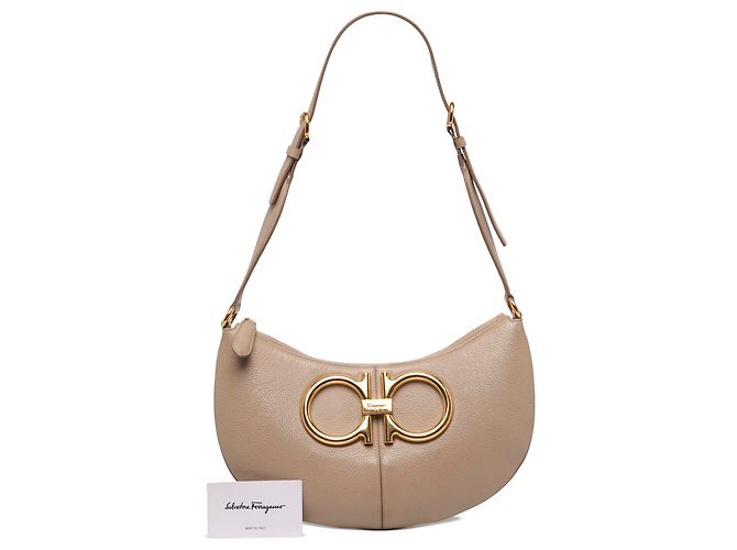 Salvatore Ferragamo Borsa Hobo Ferragamo in pelle marrone Maxi Gancio - vista 6