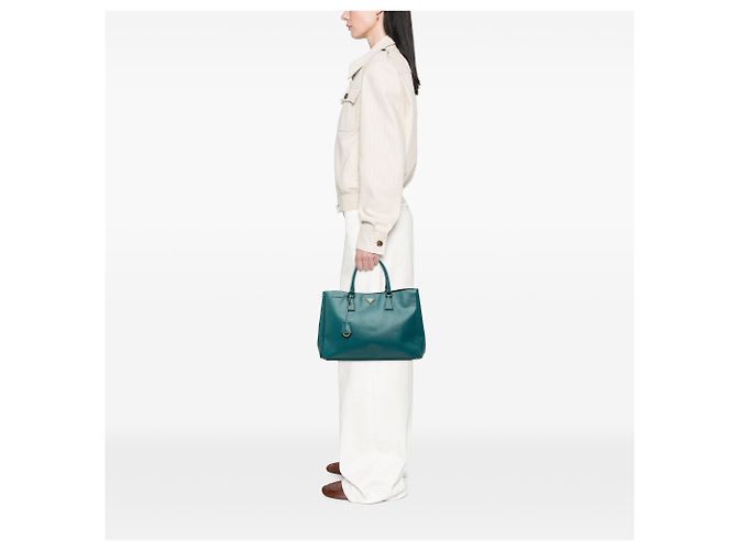Prada Blue Large Saffiano Lux Gardeners Tote - vista 6