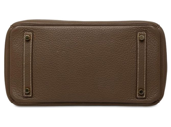 Hermès Birkin Retourne 30 in pelle Clemence Marrone - vista 3