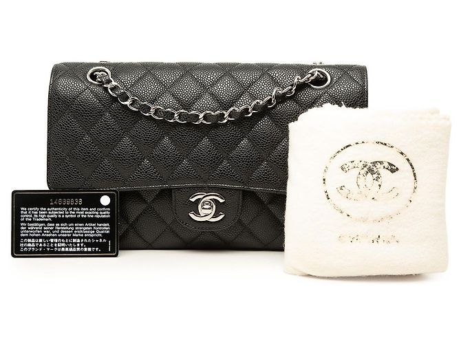 Chanel Black Medium Classic Caviar Double Flap - vista 7
