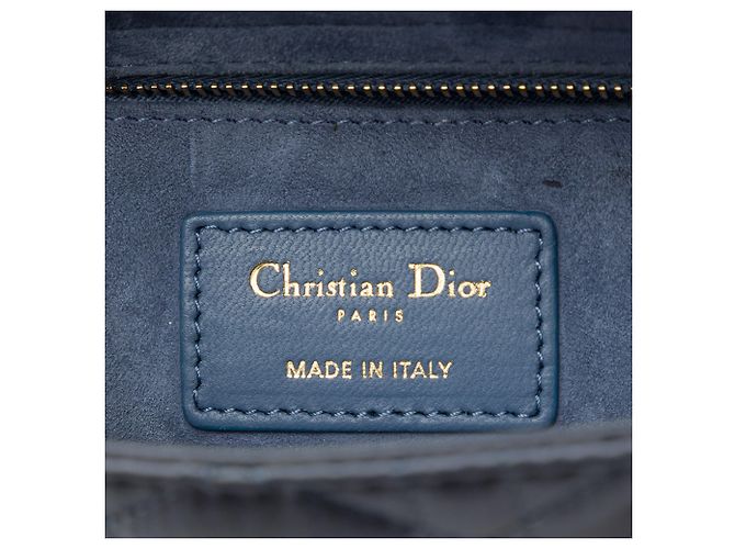 Dior Blue Small Satin Cannage My ABCDior Lady Dior - vista 5