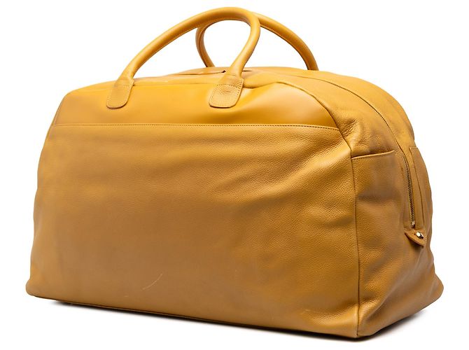 Borsa da viaggio LOEWE in pelle gialla con logo - vista 2