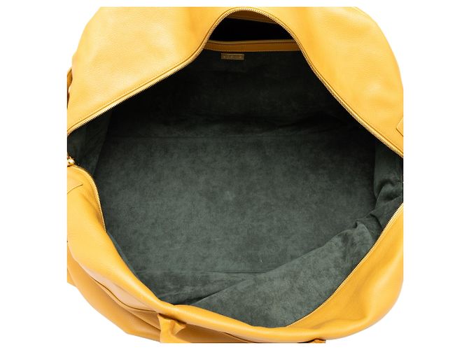 Borsa da viaggio LOEWE in pelle gialla con logo - vista 4