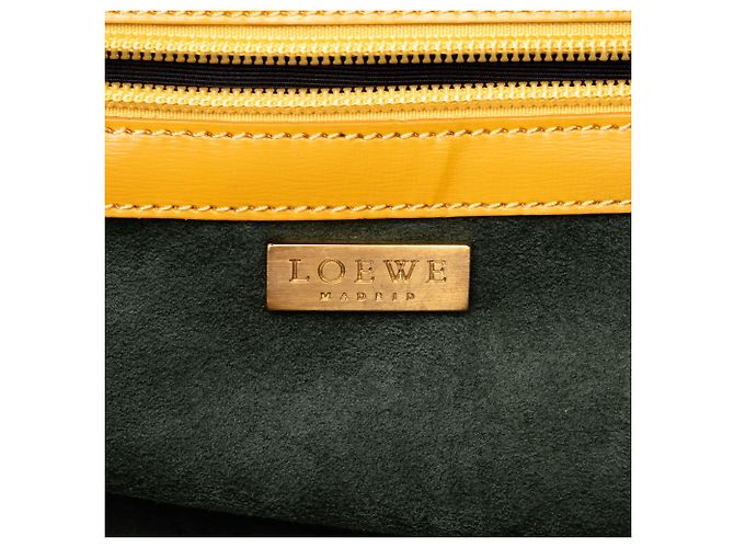 Borsa da viaggio LOEWE in pelle gialla con logo - vista 5