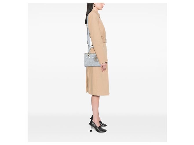 Dior Silver Small Metallic Grained Calfskin Cannage Supple Lady Dior - vista 5