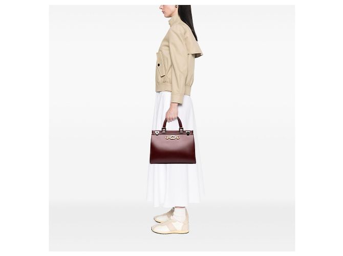 Borsa Gucci Zumi Medium in pelle di vitello rossa - vista 6