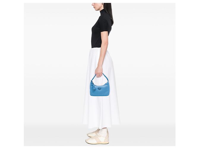 Re-Edition Prada Borsa a tracolla Mini Tessuto Re Edition 2000 Blu - vista 6
