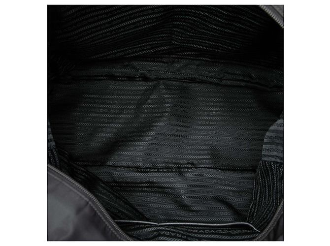 Borsa tote convertibile Prada in Tessuto con rifiniture in Saffiano nero - vista 4