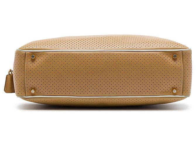 Borsa a mano Prada Brown Perforated Saffiano Lux Bauletto - vista 3