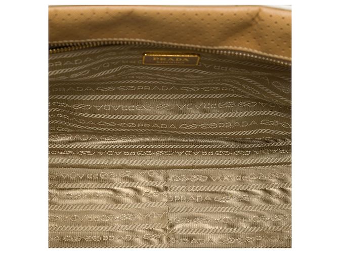 Borsa a mano Prada Brown Perforated Saffiano Lux Bauletto - vista 4