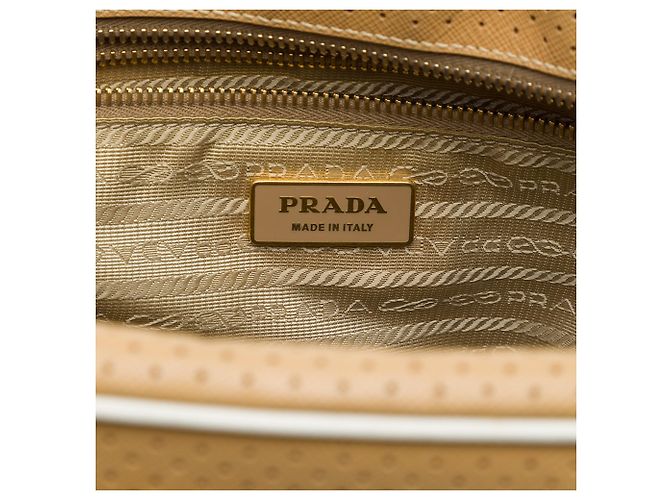 Borsa a mano Prada Brown Perforated Saffiano Lux Bauletto - vista 5