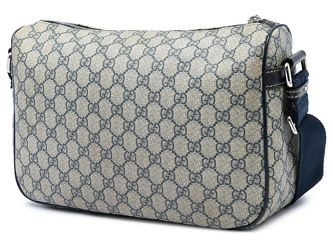 Gucci Beige GG Supreme Double Pocket Crossbody - vista 2