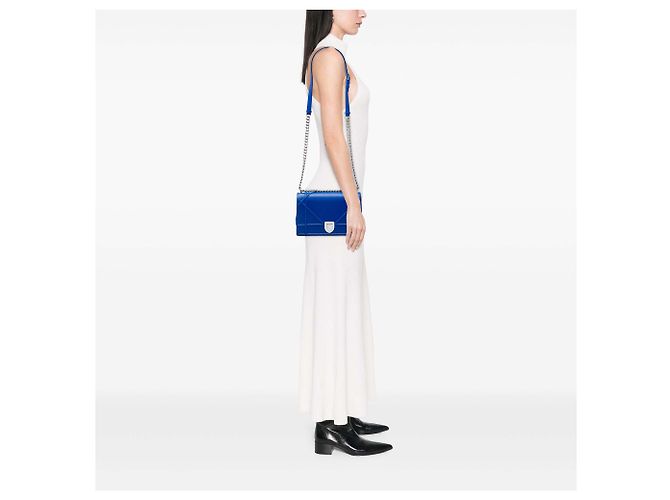 Dior Blue Medium Smooth Calfskin Diorama Flap - vista 5