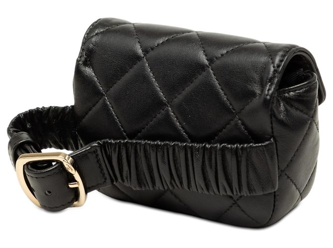 Monedero Chanel Black CC Quilted Lambskin Flap Arm - vista 2