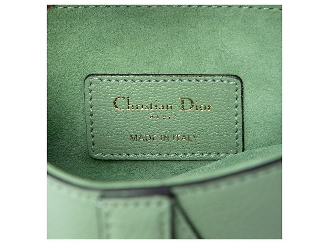 Mini borsa Saddle Dior in pelle di capra verde - vista 5
