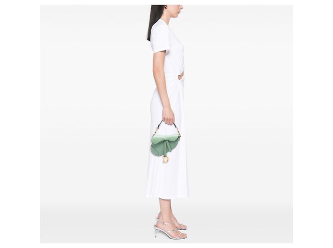 Mini borsa Saddle Dior in pelle di capra verde - vista 6