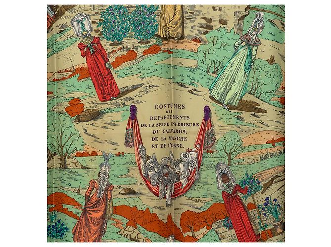 Hermès Red Costumes Des Departments Seidentuch 90 - Ansicht 2