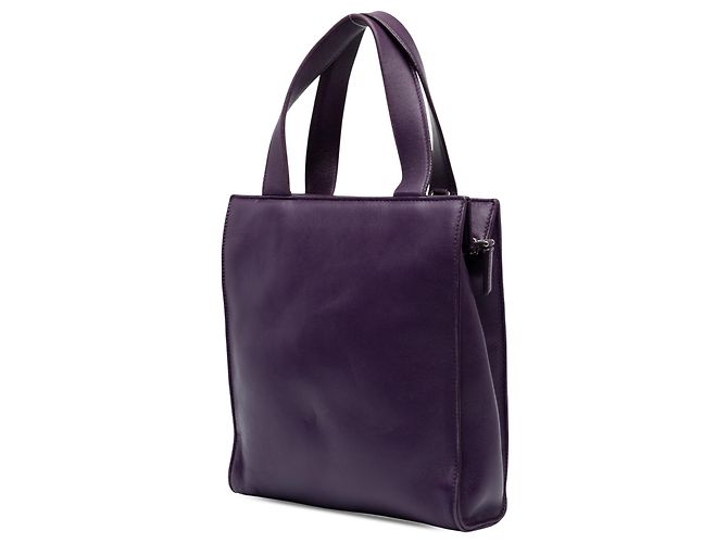 Borsa Satchel Prada in nappa viola con tasca frontale - vista 2