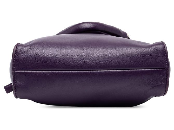 Borsa Satchel Prada in nappa viola con tasca frontale - vista 3