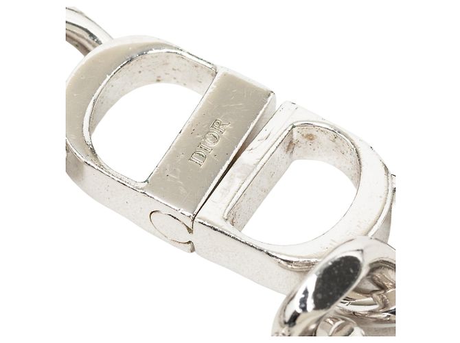 Collana a catena CD Icon in ottone argentato Dior - vista 3