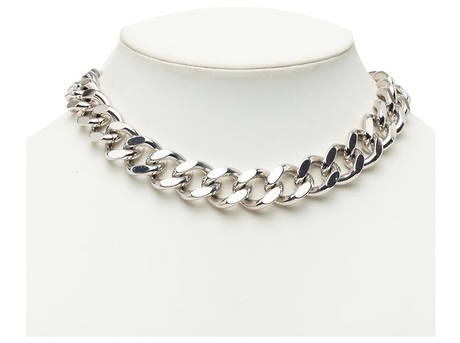 Collana a catena CD Icon in ottone argentato Dior - vista 5