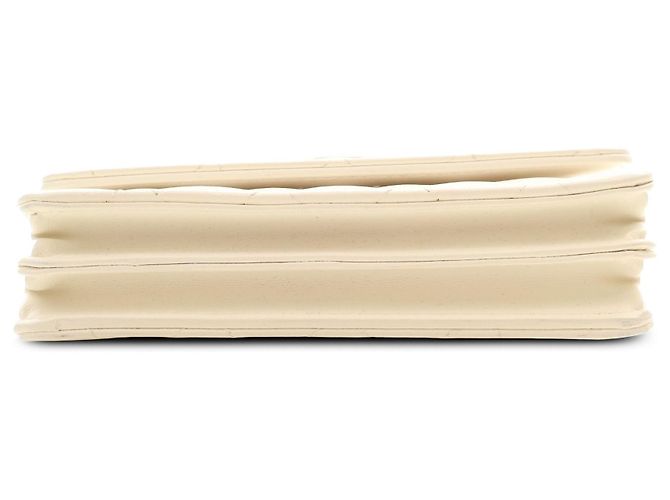 Portafoglio Chanel White CC Quilted Lambskin Wallet On Chain - vista 3
