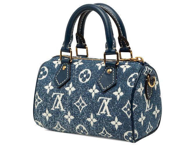 Louis Vuitton Blue Monogram Jacquard Denim Nano Speedy Bandouliere - vista 2