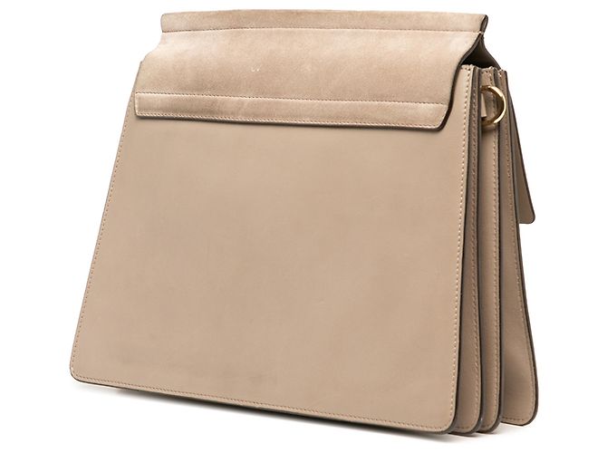 Chloé Faye Borsa a Tracolla Media in Vitello e Camoscio Marrone - vista 3
