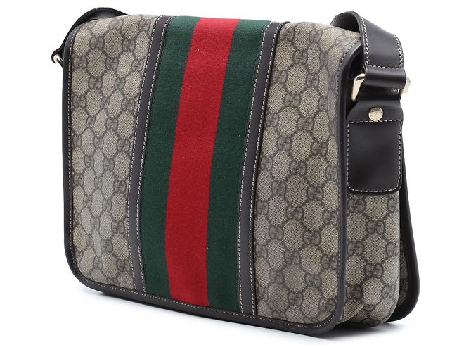 Gucci Beige GG Supreme Web Crossbody - vista 2
