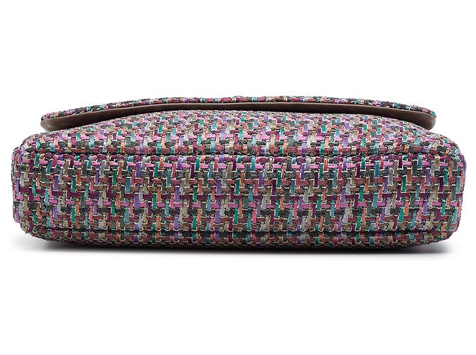 Chanel Purple CC Multicolor Tweed Flap - vista 3