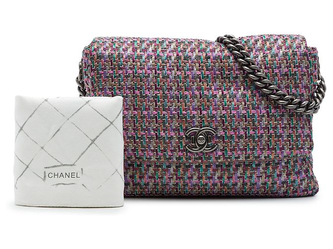 Chanel Purple CC Multicolor Tweed Flap - vista 7