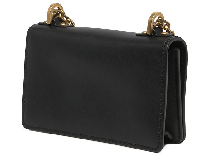 Dior Mini J Adior Chain Flap in pelle di vitello nera - vista 2