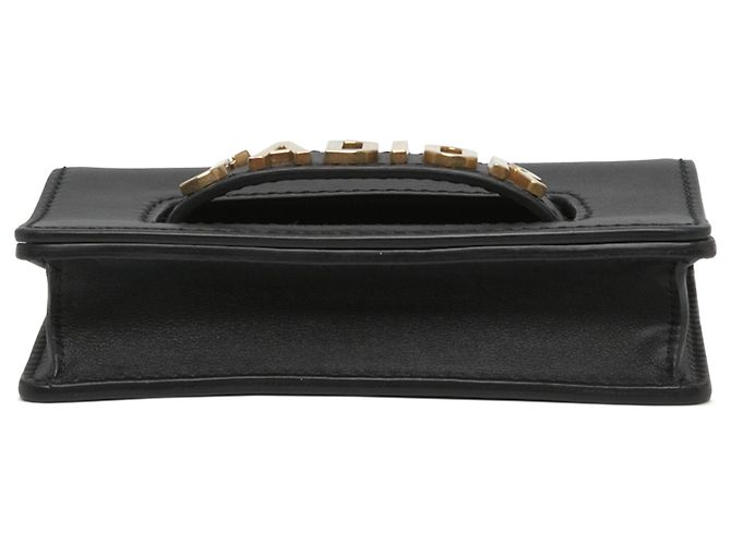Dior Mini J Adior Chain Flap in pelle di vitello nera - vista 3