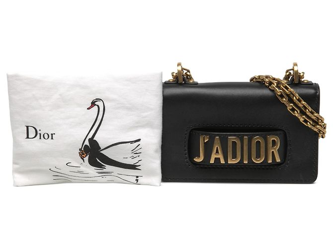 Dior Mini J Adior Chain Flap in pelle di vitello nera - vista 6