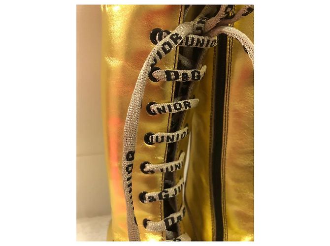 Botas de couro dourado com atacadores Dolce & Gabbana Junior - vista 4