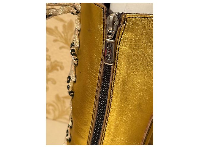 Botas de couro dourado com atacadores Dolce & Gabbana Junior - vista 8