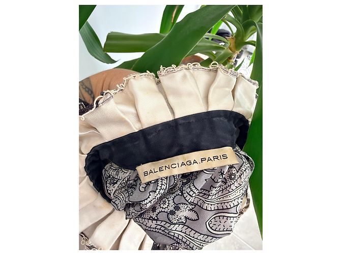 Balenciaga Top de seda con cuello de volantes - vista 10
