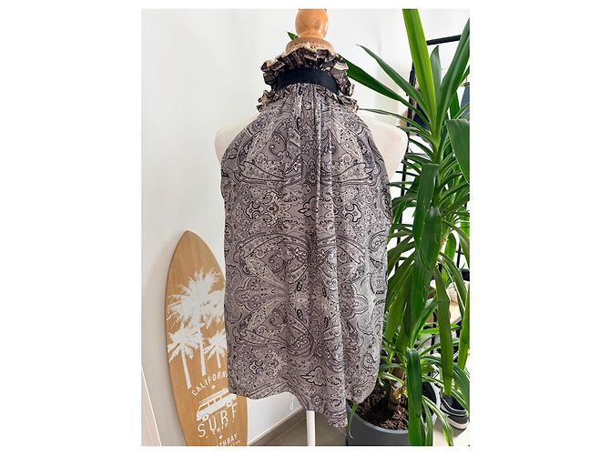 Balenciaga Top de seda con cuello de volantes - vista 6