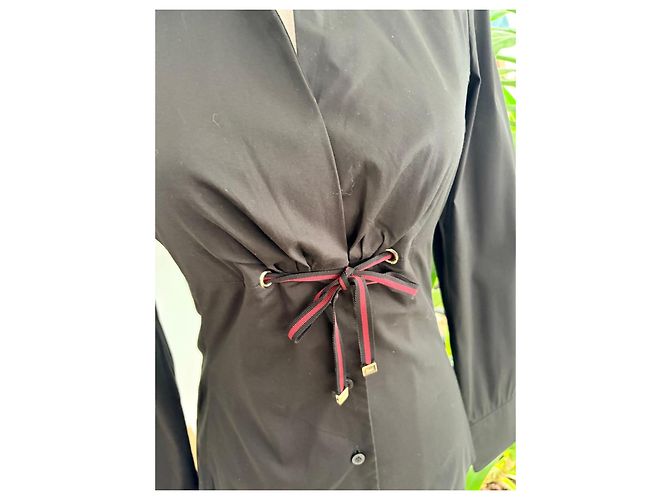 Camisa Gucci Negra con Cordón de Ajuste - vista 2