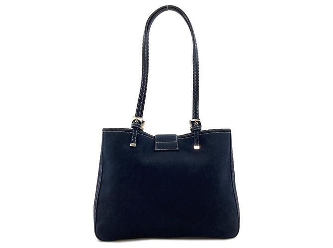 Fendi Logo Tote Bag Blau Canvas - Ansicht 2