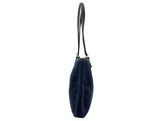 Fendi Logo Tote Bag Blau Canvas - Ansicht 3