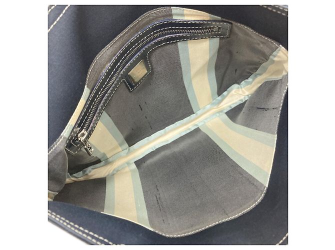 Fendi Logo Tote Bag Blau Canvas - Ansicht 5