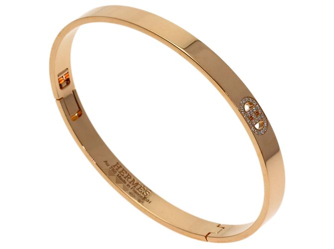 Hermès Bracciale Hermes H d'Ancre con Diamanti in Oro Rosa 18K - vista 2