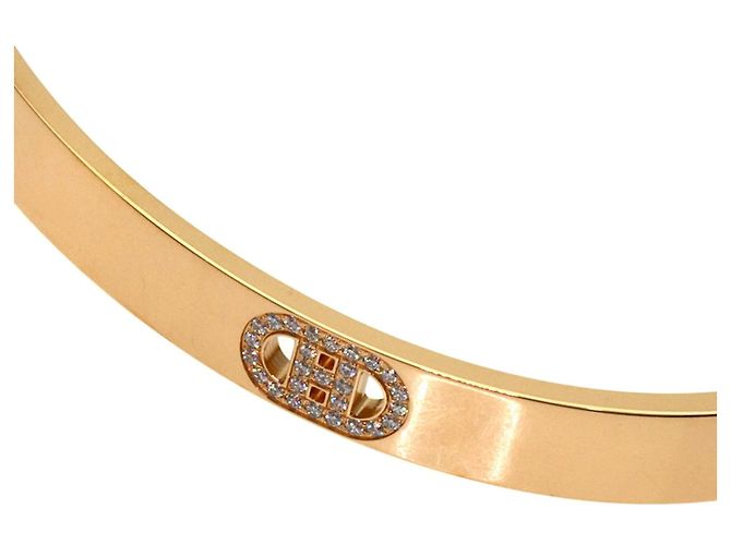 Hermès Bracciale Hermes H d'Ancre con Diamanti in Oro Rosa 18K - vista 3