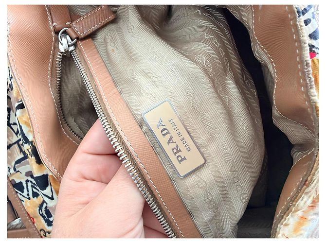 Bolso Prada Venezia de lona estampada y cuero - vista 12