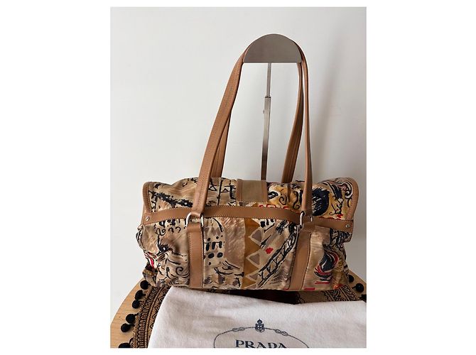 Bolso Prada Venezia de lona estampada y cuero - vista 3