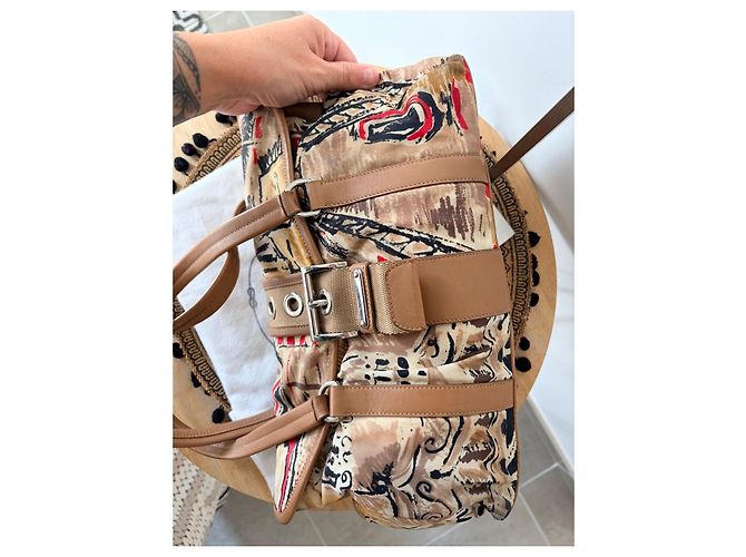 Bolso Prada Venezia de lona estampada y cuero - vista 5