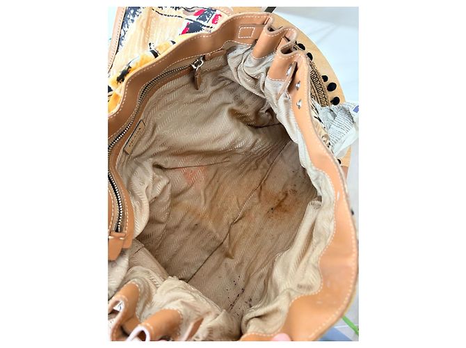Bolso Prada Venezia de lona estampada y cuero - vista 8